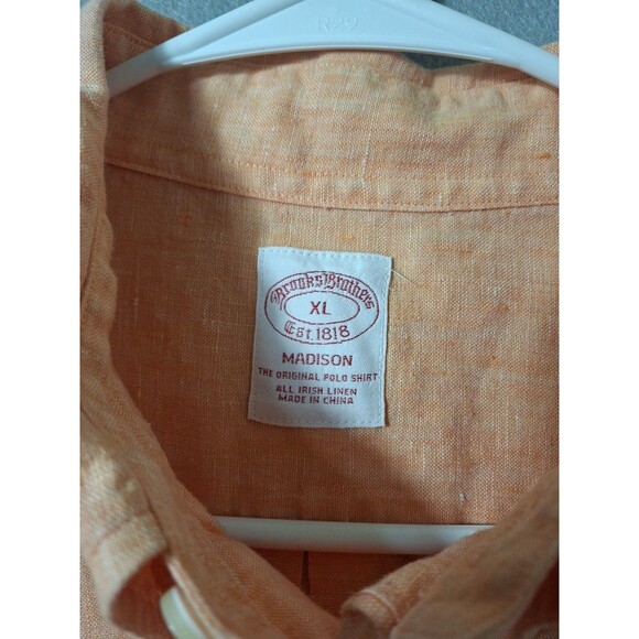 Brooks Brothers Shirt Men Madison Fit XL 100% Irsh Linen Long Sleeve Casual 1818 - Picture 3 of 6
